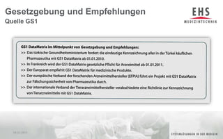 Gesetzgebung und EmpfehlungenQuelle GS104.01.20114