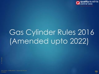 Gas Cylinder Rules 2016
(Amended upto 2022)
19
 