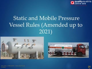 Static and Mobile Pressure
Vessel Rules (Amended up to
2021)
20
 