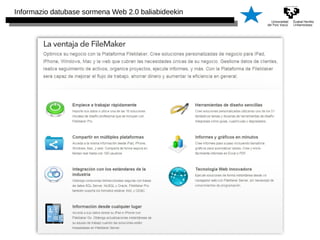 Informazio datubase sormena Web 2.0 baliabideekin 
 