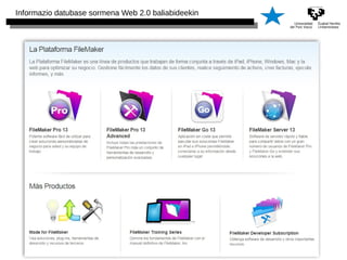 Informazio datubase sormena Web 2.0 baliabideekin 
 