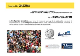 Innovación     COLECTIVA

                                  La INTELIGENCIA COLECTIVA como elemento clave

               ...