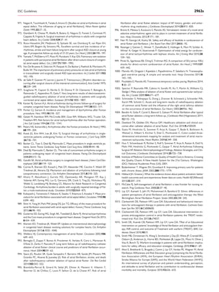 971. Nagao K, Tsuchihashi K, Tanaka S, Iimura O. [Studies on atrial arrhythmias in atrial
septal defect. The inﬂuences of aging on atrial ﬁbrillation]. Nihon Ronen Igakkai
Zasshi 1995;32:27–32.
972. Giamberti A, Chessa M, Abella R, Butera G, Negura D, Foresti S, Carminati M,
Cappato R, Frigiola A. Surgical treatment of arrhythmias in adults with congenital
heart defects. Int J Cardiol 2008;129:37–41.
973. Roos-Hesselink JW, Meijboom FJ, Spitaels SE, van Domburg R, van Rijen EH,
Utens EM, Bogers AJ, Simoons ML. Excellent survival and low incidence of ar-
rhythmias, stroke and heart failure long-term after surgical ASD closure at young
age. A prospective follow-up study of 21-33 years. Eur Heart J 2003;24:190–197.
974. Yamada T, McElderry HT, Muto M, Murakami Y, Kay GN. Pulmonary vein isolation
in patients with paroxysmal atrial ﬁbrillation after direct suture closure of congeni-
tal atrial septal defect. Circ J 2007;71:1989–1992.
975. Van De Bruaene A, Delcroix M, Pasquet A, De Backer J, Paelinck B, Morissens M,
Budts W. The importance of pulmonary artery pressures on late atrial arrhythmia
in transcatheter and surgically closed ASD type secundum. Int J Cardiol 2011;152:
192–195.
976. de Salle P, Goenen M, Lecron J, Jaumin P, Tremouroux J. [Rhythm disorders oc-
curring after surgical closure of the interatrial communication]. Acta Cardiol 1975;
30:239–249.
977. Scaglione M, Caponi D, Ebrille E, Di Donna P, Di Clemente F, Battaglia A,
Raimondo C, Appendino M, Gaita F. Very long-term results of electroanatomic-
guided radiofrequency ablation of atrial arrhythmias in patients with surgically
corrected atrial septal defect. Europace 2014;16:1800–1807.
978. Kanter RJ, Garson A Jr. Atrial arrhythmias during chronic follow-up of surgery for
complex congenital heart disease. Pacing Clin Electrophysiol 1997;20:502–511.
979. Porter CJ, Garson A. Incidence and management of dysrhythmias after Fontan
procedure. Herz 1993;18:318–327.
980. Gelatt M, Hamilton RM, McCrindle BW, Gow RM, Williams WG, Trusler GA,
Freedom RM. Risk factors for atrial tachyarrhythmias after the Fontan operation.
J Am Coll Cardiol 1994;24:1735–1741.
981. Peters NS, Somerville J. Arrhythmias after the Fontan procedure. Br Heart J 1992;
68:199–204.
982. Kwak JG, Kim WH, Lee JR, Kim YJ. Surgical therapy of arrhythmias in single-
ventricle patients undergoing Fontan or Fontan conversion. J Card Surg 2009;
24:738–741.
983. Backer CL, Tsao S, Deal BJ, Mavroudis C. Maze procedure in single ventricle pa-
tients. Semin Thorac Cardiovasc Surg Pediatr Card Surg Annu 2008;11:44–48.
984. Deal BJ, Mavroudis C, Backer CL. The role of concomitant arrhythmia surgery in
patients undergoing repair of congenital heart disease. Pacing Clin Electrophysiol
2008;31:S13–16.
985. Gandhi SK. Atrial arrhythmia surgery in congenital heart disease. J Interv Card Elec-
trophysiol 2007;20:119–125.
986. Correa R, Sherwin ED, Kovach J, Mah DY, Alexander ME, Cecchin F, Walsh EP,
Triedman JK, Abrams DJ. Mechanism and ablation of arrhythmia following total
cavopulmonary connection. Circ Arrhythm Electrophysiol 2015;8:318–325.
987. Khairy P, Aboulhosn J, Gurvitz MZ, Opotowsky AR, Mongeon FP, Kay J,
Valente AM, Earing MG, Lui G, Gersony DR, Cook S, Ting JG, Nickolaus MJ,
Webb G, Landzberg MJ, Broberg CS, Alliance for Adult Research in Congenital
Cardiology. Arrhythmia burden in adults with surgically repaired tetralogy of Fal-
lot: a multi-institutional study. Circulation 2010;122:868–875.
988. Kobayashi J, Yamamoto F, Nakano K, Sasako Y, Kitamura S, Kosakai Y. Maze pro-
cedure for atrial ﬁbrillation associated with atrial septal defect. Circulation 1998;98:
II399–402.
989. Shim H, Yang JH, Park PW, Jeong DS, Jun TG. Efﬁcacy of the maze procedure for
atrial ﬁbrillation associated with atrial septal defect. Korean J Thorac Cardiovasc Surg
2013;46:98–103.
990. Gutierrez SD, Earing MG, Singh AK, Tweddell JS, Bartz PJ. Atrial tachyarrhythmias
and the Cox-maze procedure in congenital heart disease. Congenit Heart Dis 2013;
8:434–439.
991. Sherwin ED, Triedman JK, Walsh EP. Update on interventional electrophysiology
in congenital heart disease: evolving solutions for complex hearts. Circ Arrhythm
Electrophysiol 2013;6:1032–1040.
992. Wellens HJ. Contemporary management of atrial ﬂutter. Circulation 2002;106:
649–652.
993. Bertaglia E, Zoppo F, Bonso A, Proclemer A, Verlato R, Coro L, Mantovan R,
D’Este D, Zerbo F, Pascotto P. Long term follow up of radiofrequency catheter
ablation of atrial ﬂutter: clinical course and predictors of atrial ﬁbrillation occur-
rence. Heart 2004;90:59–63.
994. Seara JG, Roubin SR, Gude Sampedro F, Barreiro VB, Sande JM, Manero MR,
Grandio PC, Alvarez B, Juanatey JG. Risk of atrial ﬁbrillation, stroke, and death
after radiofrequency catheter ablation of typical atrial ﬂutter. Clin Res Cardiol
2014;103:543–552.
995. Brembilla-Perrot B, Girerd N, Sellal JM, Olivier A, Manenti V, Villemin T,
Beurrier D, de Chillou C, Louis P, Selton O, de la Chaise AT. Risk of atrial
ﬁbrillation after atrial ﬂutter ablation: impact of AF history, gender, and antiar-
rhythmic drug medication. J Cardiovasc Electrophysiol 2014;25:813–820.
996. Bronis K, Metaxa S, Koulouris S, Manolis AS. Vernakalant: review of a novel atrial
selective antiarrhythmic agent and its place in current treatment of atrial ﬁbrilla-
tion. Hosp Chronicles 2012;7:171–181.
997. Nair M, George LK, Koshy SK. Safety and efﬁcacy of ibutilide in cardioversion of
atrial ﬂutter and ﬁbrillation. J Am Board Fam Med 2011;24:86–92.
998. Reisinger J, Gstrein C, Winter T, Zeindlhofer E, Hollinger K, Mori M, Schiller A,
Winter A, Geiger H, Siostrzonek P. Optimization of initial energy for cardiover-
sion of atrial tachyarrhythmias with biphasic shocks. Am J Emerg Med 2010;28:
159–165.
999. Pinski SL, Sgarbossa EB, Ching E, Trohman RG. A comparison of 50-J versus 100-J
shocks for direct-current cardioversion of atrial ﬂutter. Am Heart J 1999;137:
439–442.
1000. Manolis AS, Dragazis I, Kapelakis I, Papadimitriou P, Sakellaris N. Transesopha-
geal overdrive pacing: A simple and versatile tool. Hosp Chronicles 2013;8:
143–145.
1001. Poulidakis E, Manolis AS. Transvenous temporary cardiac pacing. Rhythmos 2014;
9:20–27.
1002. Spector P, Reynolds MR, Calkins H, Sondhi M, Xu Y, Martin A, Williams CJ,
Sledge I. Meta-analysis of ablation of atrial ﬂutter and supraventricular tachycar-
dia. Am J Cardiol 2009;104:671–677.
1003. Schmieder S, Ndrepepa G, Dong J, Zrenner B, Schreieck J, Schneider MA,
Karch MR, Schmitt C. Acute and long-term results of radiofrequency ablation
of common atrial ﬂutter and the inﬂuence of the right atrial isthmus ablation
on the occurrence of atrial ﬁbrillation. Eur Heart J 2003;24:956–962.
1004. Bandini A, Golia P, Caroli E, Biancoli S, Galvani M. Atrial ﬁbrillation after typical
atrial ﬂutter ablation: a long-term follow-up. J Cardiovasc Med (Hagerstown) 2011;
12:110–115.
1005. Dewland TA, Glidden DV, Marcus GM. Healthcare utilization and clinical out-
comes after catheter ablation of atrial ﬂutter. PLoS One 2014;9:e100509.
1006. Esato M, Hindricks G, Sommer P, Arya A, Gaspar T, Bode K, Bollmann A,
Wetzel U, Hilbert S, Kircher S, Eitel C, Piorkowski C. Color-coded three-
dimensional entrainment mapping for analysis and treatment of atrial macro-
reentrant tachycardia. Heart Rhythm 2009;6:349–358.
1007. Huo Y, Schoenbauer R, Richter S, Rolf S, Sommer P, Arya A, Rastan A, Doll N,
Mohr FW, Hindricks G, Piorkowski C, Gaspar T. Atrial Arrhythmias Following
Surgical AF Ablation: Electrophysiological Findings, Ablation Strategies, and Clin-
ical Outcome. J Cardiovasc Electrophysiol 2014;25:725–738.
1008. Institute of Medicine Committee on Quality of Health Care in America. Crossing
the Quality Chasm: A New Health System for the 21st Century. Washington
(DC): National Academies Press (US); 2001.
1009. Bodenheimer T, Wagner EH, Grumbach K. Improving primary care for patients
with chronic illness. JAMA 2002;288:1775–1779.
1010. Hibbard JH, Greene J. What the evidence shows about patient activation: better
health outcomes and care experiences; fewer data on costs. Health Aff (Millwood)
2013;32:207–214.
1011. McCabe PJ. Self-management of atrial ﬁbrillation: a new frontier for nursing re-
search. Prog Cardiovasc Nurs 2008;23:37–40.
1012. Lip GY, Kamath S, Jafri M, Mohammed A, Bareford D. Ethnic differences in
patient perceptions of atrial ﬁbrillation and anticoagulation therapy: the West
Birmingham Atrial Fibrillation Project. Stroke 2002;33:238–242.
1013. Clarkesmith DE, Pattison HM, Lane DA. Educational and behavioural interven-
tions for anticoagulant therapy in patients with atrial ﬁbrillation. Cochrane Data-
base Syst Rev 2013;6:Cd008600.
1014. Clarkesmith DE, Pattison HM, Lip GY, Lane DA. Educational intervention im-
proves anticoagulation control in atrial ﬁbrillation patients: the TREAT rando-
mised trial. PLoS One 2013;8:e74037.
1015. Smith DE, Xuereb CB, Pattison HM, Lip GY, Lane DA. TRial of an Educational
intervention on patients’ knowledge of Atrial ﬁbrillation and anticoagulant ther-
apy, INR control, and outcome of Treatment with warfarin (TREAT). BMC Car-
diovasc Disord 2010;10:21.
1016. Smith MB, Christensen N, Wang S, Strohecker J, Day JD, Weiss JP, Crandall BG,
Osborn JS, Anderson JL, Horne BD, Muhlestein JB, Lappe DL, Moss H, Oliver J,
Viau K, Bunch TJ. Warfarin knowledge in patients with atrial ﬁbrillation: implica-
tions for safety, efﬁcacy, and education strategies. Cardiology 2010;116:61–69.
1017. Aliot E, Breithardt G, Brugada J, Camm J, Lip GY, Vardas PE, Wagner M, Atrial
Fibrillation AWareness and Risk Education group [comprising the Atrial Fibrilla-
tion Association (AFA), the European Heart Rhythm Association (EHRA),
Stroke Alliance for Europe (SAFE), and the World Heart Federation (WHF)].
An international survey of physician and patient understanding, perception,
and attitudes to atrial ﬁbrillation and its contribution to cardiovascular disease
morbidity and mortality. Europace 2010;12:626–633.
ESC Guidelines 2962s
 