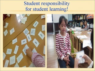 Need: Paper with words Coating machine Ring and punch Ss Practice turning  over cards & memo- rise translation on  the back of card. 