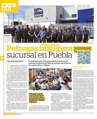 POR EDWIN GUEVARA BARRIOS
edwin.guevara@capitalmedia.mx
P
etrogas inauguró el pasado 12 de
junio su nueva sucursal en Puebla,
socios, proveedores y clientes se
dieron cita en uno de los eventos
más importantes del sector gasolinero.
La sucursal entró en operación en 2020,
peronohabíatenidounaceremoniaoficial.
Javier Vargas, director general de Petrogas
fue el encargado de encabezar la ceremo-
nia de inauguración, durante el evento la
empresa organizó un foro donde mostró a
los asistentes su amplia gama de productos
y servicios.
Con 32 años en el mercado y 4 mil pro-
ductos en inventario, actualmente, Pe-
trogas cuenta con 16 sucursales activas
desde el sur de Texas hasta el noroeste de
Yucatán.
“Para Petrogas es un orgullo. Es una ofi-
cina más para el sector. Ya estamos desde
Tijuana hasta Mérida. Y hemos completa-
do los lugares que nos han pedido los gru-
pos gasolineros”, comentó Javier Vargas.
“Hay una muy buena relación con los
clientes y con los proveedores. Tenemos
clientes desde una estación hasta clien-
tes que tienen más de 300 gasolineras”,
afirmó.
Javier Vargas adelantó que próxima-
mente lanzarán al mercado el control de
flotillas, el pago con tarjeta en el control en
bomba de gasolina, entre otros productos
dealtatecnologíaenmateriadeinspección
y calidad.
Próximamente, Petrogas lanzará al mercado
nuevos productos de alta tecnología en materia
de inspección y calidad
Petrogas inaugura
sucursal en Puebla
La sucursal de Petrogas en Puebla se
encuentra ubicada en el Parque Industrial,
Boulevard Manuel Cabañas Pavia, en Hue-
jotzingo, Puebla, el sitio atiende la alta de-
manda del sector de hidrocarburos.
Durante el evento se realizó la rifa de
equipo para gasolineras: dos bombas su-
mergibles marca Redjacket, dos sondas de
densidad Veeder-Root y un dispensador
de la misma marca.
Petrogas ofrece los mejores servicios
de construcción, equipamiento, manteni-
miento y remodelación para estaciones de
servicio y terminales de abastecimiento.
Cuenta con una amplia gama de productos
para la contención, distribución y transpor-
tación de hidrocarburos.
Gilbarco Veeder-Root
a la vanguardia
Luis David Orjuela Mora, director comer-
cial de Gilbarco Veeder-Root, destacó que
la sucursal de Puebla cuenta con un amplio
stock de productos para atender a los clien-
tes de una forma más rápida, eficiente y cer-
cana.
Gilbarco presentó productos innovado-
res para las estaciones de servicio, los cua-
lesserándegranutilidadparasusclientes.
“Estamos mostrando características nue-
vas de las consolas 450 plus que probable-
mente no se habían utilizado en el mercado
mexicano, como las pruebas contiguas de
fugadetanque,procesosdeautocalibración
de tanque. Son cosas que le van a ayudar
mucho a nuestros clientes en el proceso de
acomodarsealanexo30”,dijoLuisOrjuela.
Además, presentaron a Catlow, su marca
más novedosa dedicada a brindar las me-
jores soluciones en equipos colgantes para
surtidoresodispensadores.
“Tenemos pistolas, Breakaway`s y todo
lo que necesita su dispensario (...), son equi-
pos hechos en nuestra fábrica de Greensbo-
ro, Carolina del Norte, con certificado L, con
excelentecalidad”,añadió.
Gilbarco Veeder-Root, es una empresa
que se dedica a la fabricación de equipos y
tecnologías para tiendas de conveniencia y
combustibles.
#SectorGasolinero
FOTOS: LUIS FRANCO
La sucursal de
Puebla atiende
a los clientes de
una forma más
rápida, eficiente
y cercana.
Para ver la entrevista completa
escanea el código QR
ENERGÍA&INDUSTRIA JULIO 2024
8
OIL & GAS
Petrogas cuenta
con un total de 16
sucursales activas
en Estados Unidos
y México
 