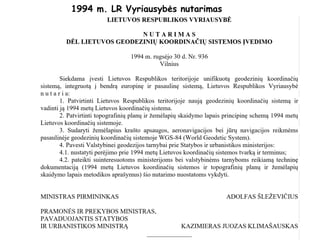 1994 m. LR Vyriausybės nutarimas
 