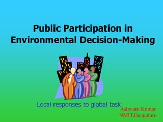 Public Participation in
Environmental Decision-Making
Local responses to global task
Ashwani Kumar
NMIT,Bengaluru
 