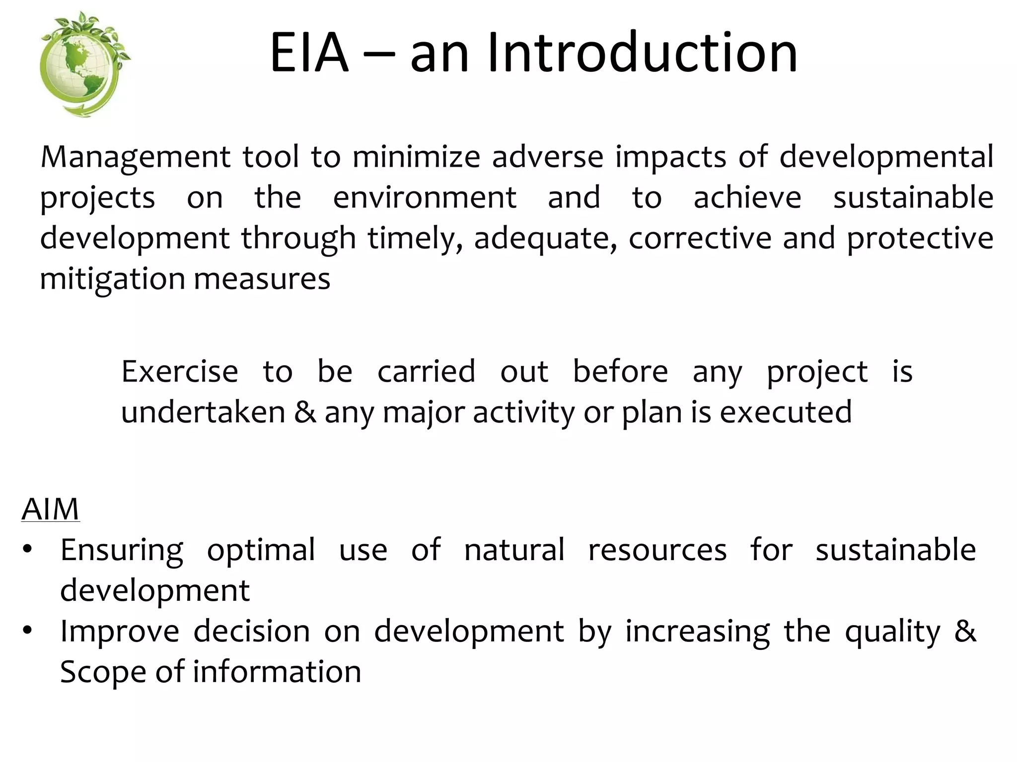 EIA an introduction - Case study wrt Coastal development & Aquaculture ...