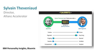 Sylvain Theveniaud
Director,
Allianz Accelerator
IBM Personality Insights, Bluemix
 