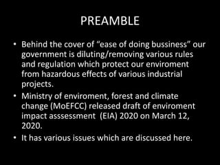 EIA (enviroment impact assessment) 2020 | PPTX