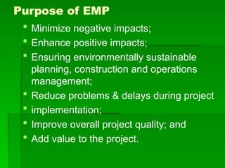 Empr Examples Environmental management plan- Environmental engineering | PPT
