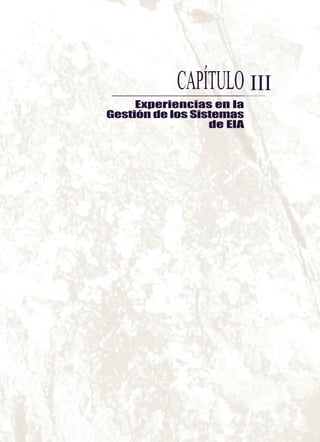 IIICAPÍTULO
Experiencias en la
Gestión de los Sistemas
de EIA
 
