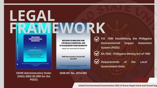 Iee Checklist Emb Environmental Impact Assessment of Stone Depot Sand and Gravel (IEE) | PPTX