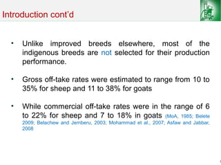 Sheep and goat improvement programs: Ethiopian experience 