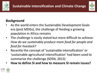 Sustainable intensification and climate change: An EARS-CGIAR Mega-program initiative in support of the Government of Ethiopia and the African Union