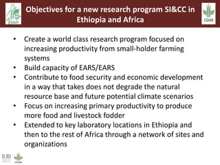 Sustainable intensification and climate change: An EARS-CGIAR Mega-program initiative in support of the Government of Ethiopia and the African Union