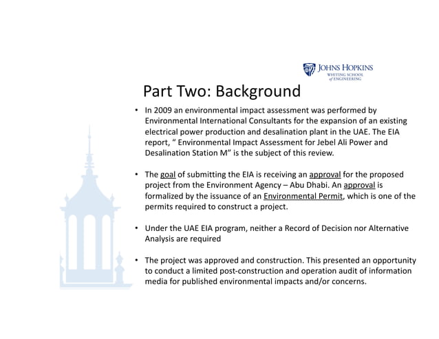 A Critical Post Operational Review: Environmental Impact Assessment for ...