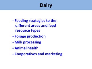 EIAR experience on potential interventions in livestock value chains development 
