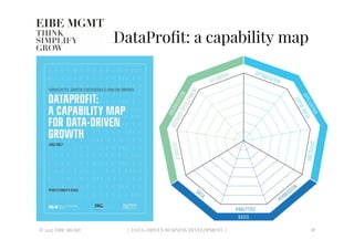 DataProﬁt: a capability map
© 2017 EIBE MGMT
 | DATA-DRIVEN BUSINESS DEVELOPMENT |
 18
 