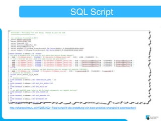 SQL Script




http://sharepointszu.com/2012/02/17/sql-script-fr-die-erstellung-von-best-practice-sharepoint-datenbanken/
 