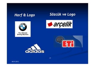 Harf & Logo   Sözcük ve Logo




                 31

08.01.2012
 