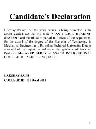 anti lock braking system