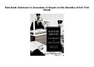 Best Book Eichmann in Jerusalem: A Report on the Banality of Evil Trial
Ebook
Download Here http://bookedu03.blogspot.com/?book=1452651655 Originally appearing as a series of articles in The New Yorker, Hannah Arendt’s authoritative and stunning report on the trial of Nazi leader Adolf Eichmann sparked a flurry of debate upon its publication. This revised edition includes material that came to light after the trial, as well as Arendt’s postscript directly addressing the controversy that arose over her account. A major journalistic triumph by an intellectual of singular influence, Eichmann in Jerusalem is as shocking as it is informative—an unflinching look at one of the most unsettling and unsettled issues of the twentieth century that remains hotly debated to this day. Read Online PDF Eichmann in Jerusalem: A Report on the Banality of Evil, Download PDF Eichmann in Jerusalem: A Report on the Banality of Evil, Read Full PDF Eichmann in Jerusalem: A Report on the Banality of Evil, Read PDF and EPUB Eichmann in Jerusalem: A Report on the Banality of Evil, Read PDF ePub Mobi Eichmann in Jerusalem: A Report on the Banality of Evil, Downloading PDF Eichmann in Jerusalem: A Report on the Banality of Evil, Download Book PDF Eichmann in Jerusalem: A Report on the Banality of Evil, Read online Eichmann in Jerusalem: A Report on the Banality of Evil, Read Eichmann in Jerusalem: A Report on the Banality of Evil Hannah Arendt pdf, Download Hannah Arendt epub Eichmann in Jerusalem: A Report on the Banality of Evil, Read pdf Hannah Arendt Eichmann in Jerusalem: A Report on the Banality of Evil, Read Hannah Arendt ebook Eichmann in Jerusalem: A Report on the Banality of Evil, Read pdf Eichmann in Jerusalem: A Report on the Banality of Evil, Eichmann in Jerusalem: A Report on the Banality of Evil Online Download Best Book Online Eichmann in Jerusalem: A Report on the Banality of Evil, Read Online Eichmann in Jerusalem: A Report on the Banality of Evil Book, Download Online Eichmann in Jerusalem: A Report on the Banality of Evil E-Books, Read Eichmann in
Jerusalem: A Report on the Banality of Evil Online, Download Best Book Eichmann in Jerusalem: A Report on the Banality of Evil Online, Download Eichmann in Jerusalem: A Report on the Banality of Evil Books Online Read Eichmann in Jerusalem: A Report on the Banality of Evil Full Collection, Download Eichmann in Jerusalem: A Report on the Banality of Evil Book, Download Eichmann in Jerusalem: A Report on the Banality of Evil Ebook Eichmann in Jerusalem: A Report on the Banality of Evil PDF Read online, Eichmann in Jerusalem: A Report on the Banality of Evil pdf Read online, Eichmann in Jerusalem: A Report on the Banality of Evil Read, Read Eichmann in Jerusalem: A Report on the Banality of Evil Full PDF, Read Eichmann in Jerusalem: A Report on the Banality of Evil PDF Online, Download Eichmann in Jerusalem: A Report on the Banality of Evil Books Online, Read Eichmann in Jerusalem: A Report on the Banality of Evil Full Popular PDF, PDF Eichmann in Jerusalem: A Report on the Banality of Evil Read Book PDF Eichmann in Jerusalem: A Report on the Banality of Evil, Download online PDF Eichmann in Jerusalem: A Report on the Banality of Evil, Read Best Book Eichmann in Jerusalem: A Report on the Banality of Evil, Read PDF Eichmann in Jerusalem: A Report on the Banality of Evil Collection, Read PDF Eichmann in Jerusalem: A Report on the Banality of Evil Full Online, Read Best Book Online Eichmann in Jerusalem: A Report on the Banality of Evil, Read Eichmann in Jerusalem: A Report on the Banality of Evil PDF files
 