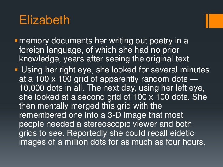 define eidetic memory define eidetic memory