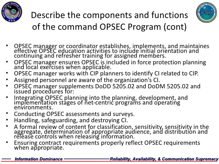 Who Has Oversight Of The Opsec Program www.slideshare.net