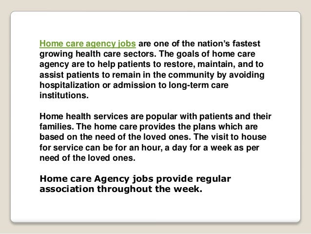 Home Health Care Agencies Jobs