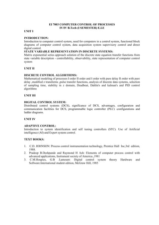 Introduction To Computer Control Book Eie 07 08-ar_revised_syllabus (2) | DOC