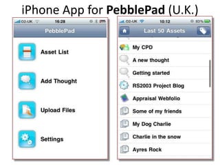 iPhone App for PebblePad (U.K.)
 