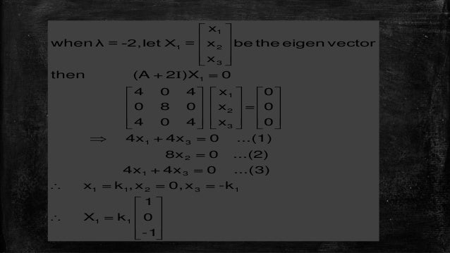 Eigen value and eigen vector