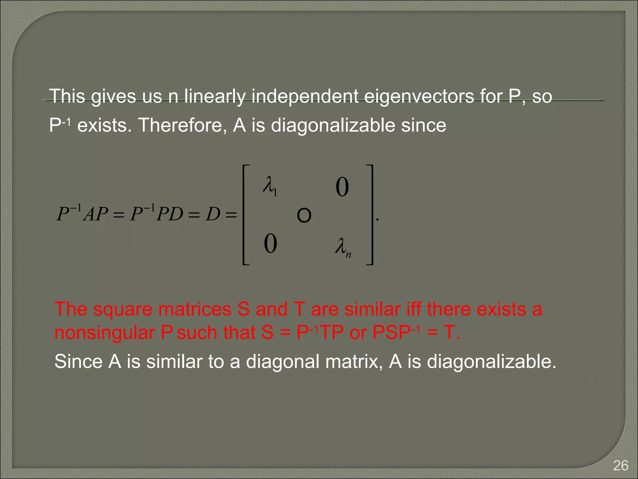 Eigen values and eigenvectors | PPT