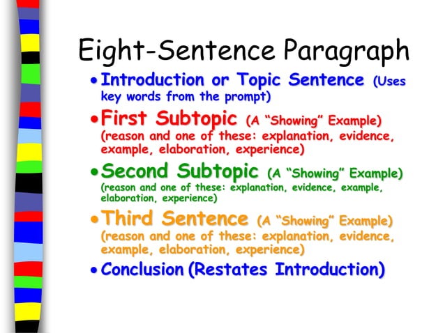 Paragraph Writing Format 8 eight-paragraph_sentence.pptx | Zoos & Aquariums | Attractions