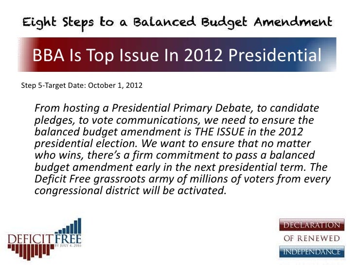 Six Steps to a Balanced Budget Amendment