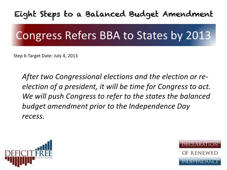 Six Steps to a Balanced Budget Amendment