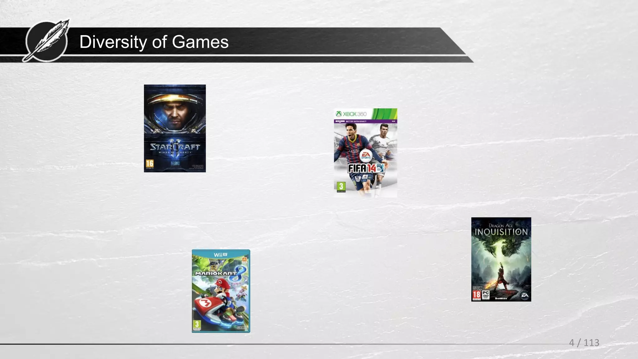 Diversity of Games
4 / 113
 