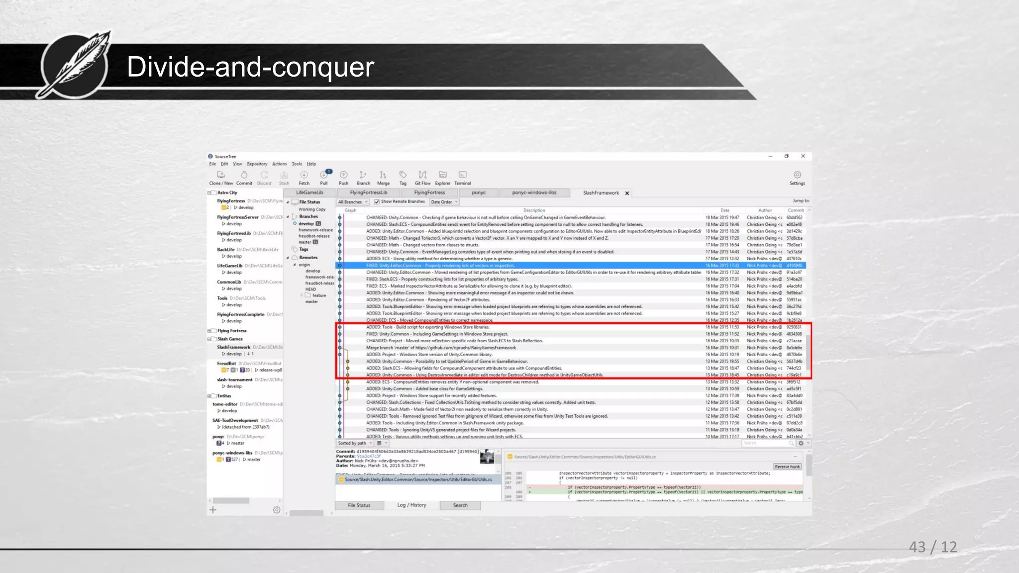 Divide-and-conquer
43 / 12
 