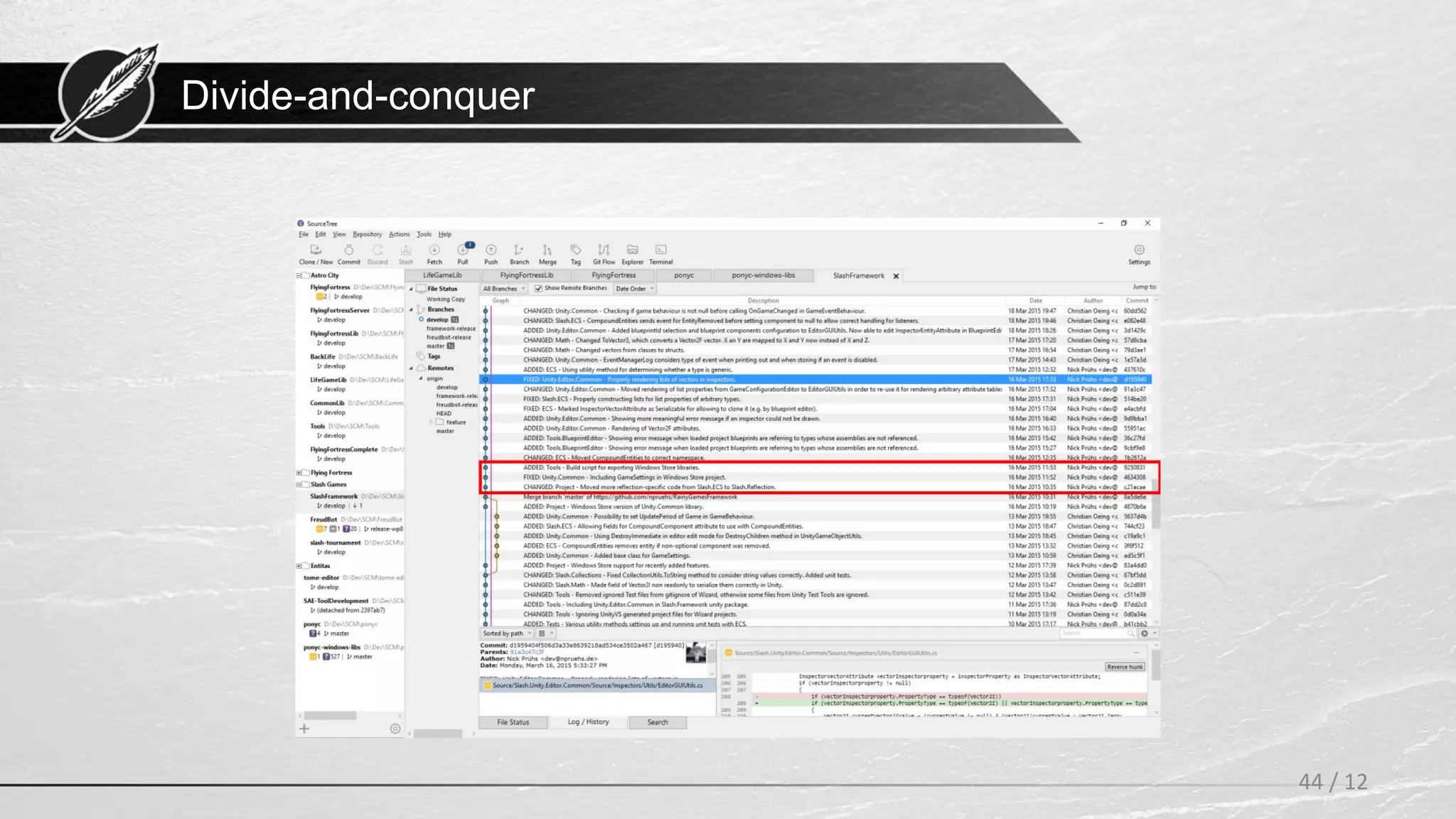 Divide-and-conquer
44 / 12
 