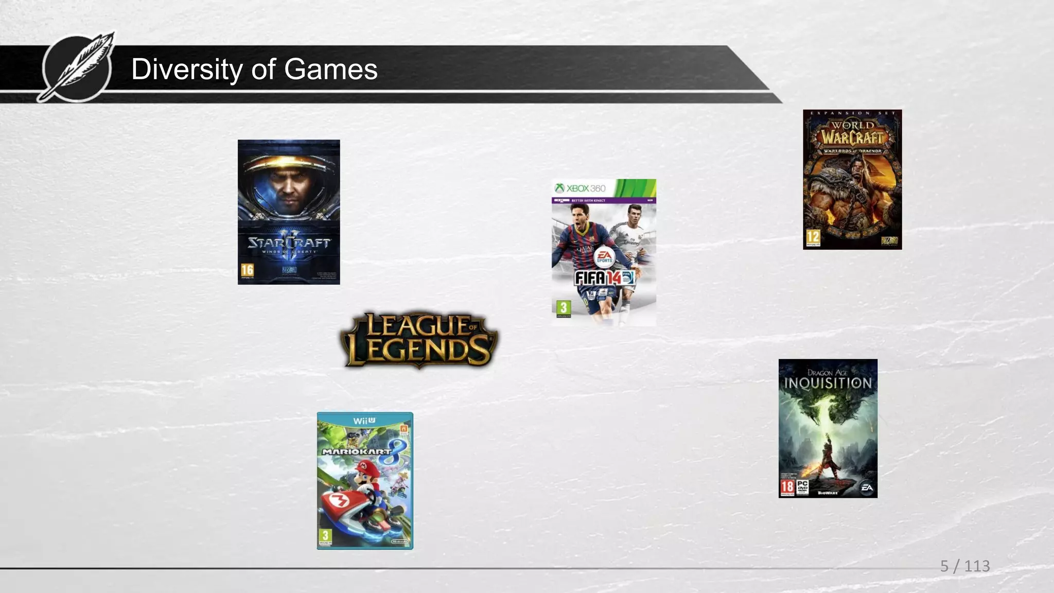 Diversity of Games
5 / 113
 