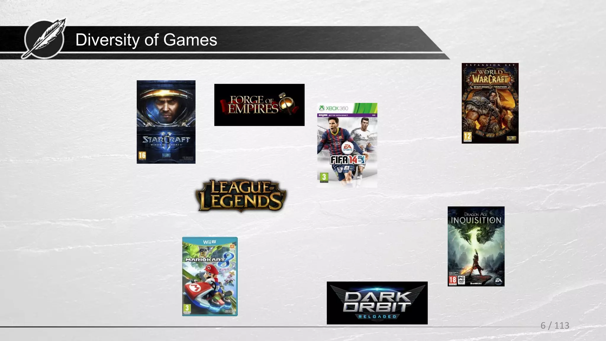 Diversity of Games
6 / 113
 