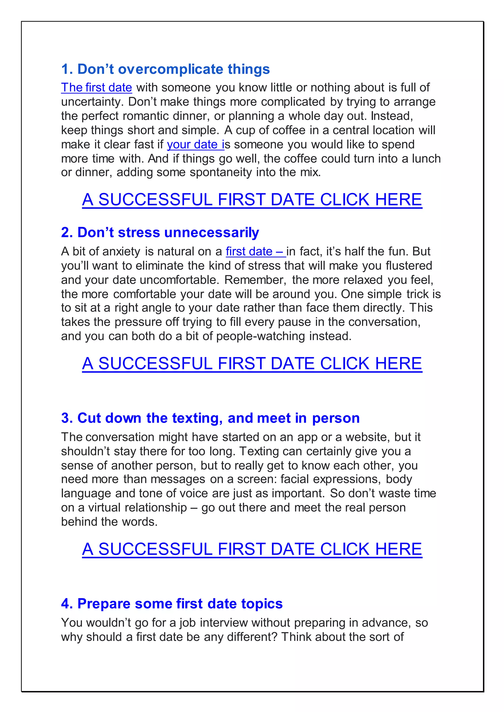 Eight strategic tips for a successful first date | PDF