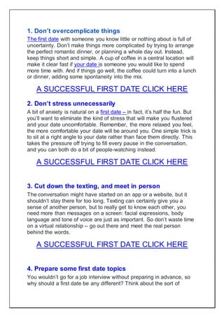 Eight strategic tips for a successful first date | PDF