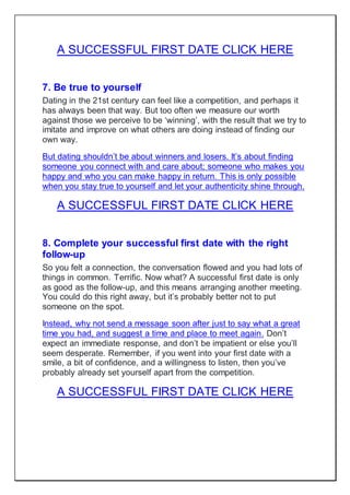 Eight strategic tips for a successful first date | PDF