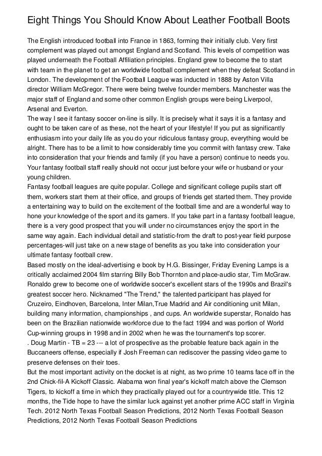 Eight Things You Should Know About Leather Football Boots