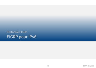 Thomas Moegli
Topologie d’exemple
Sécurité EIGRP
Authentification EIGRP
119
R1
10.10.12.0/24
.1
R2
R3
10.10.13.0/24
EIGRP 100
Fa0/0
Fa0/0
.2
.1
.3
Fa0/1
Fa0/0
 