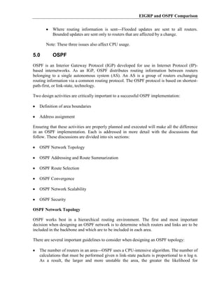 Eigrp and ospf comparison | DOCX