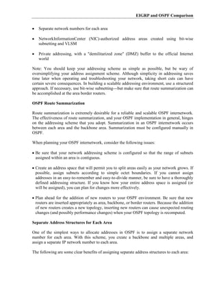 Eigrp and ospf comparison | DOCX
