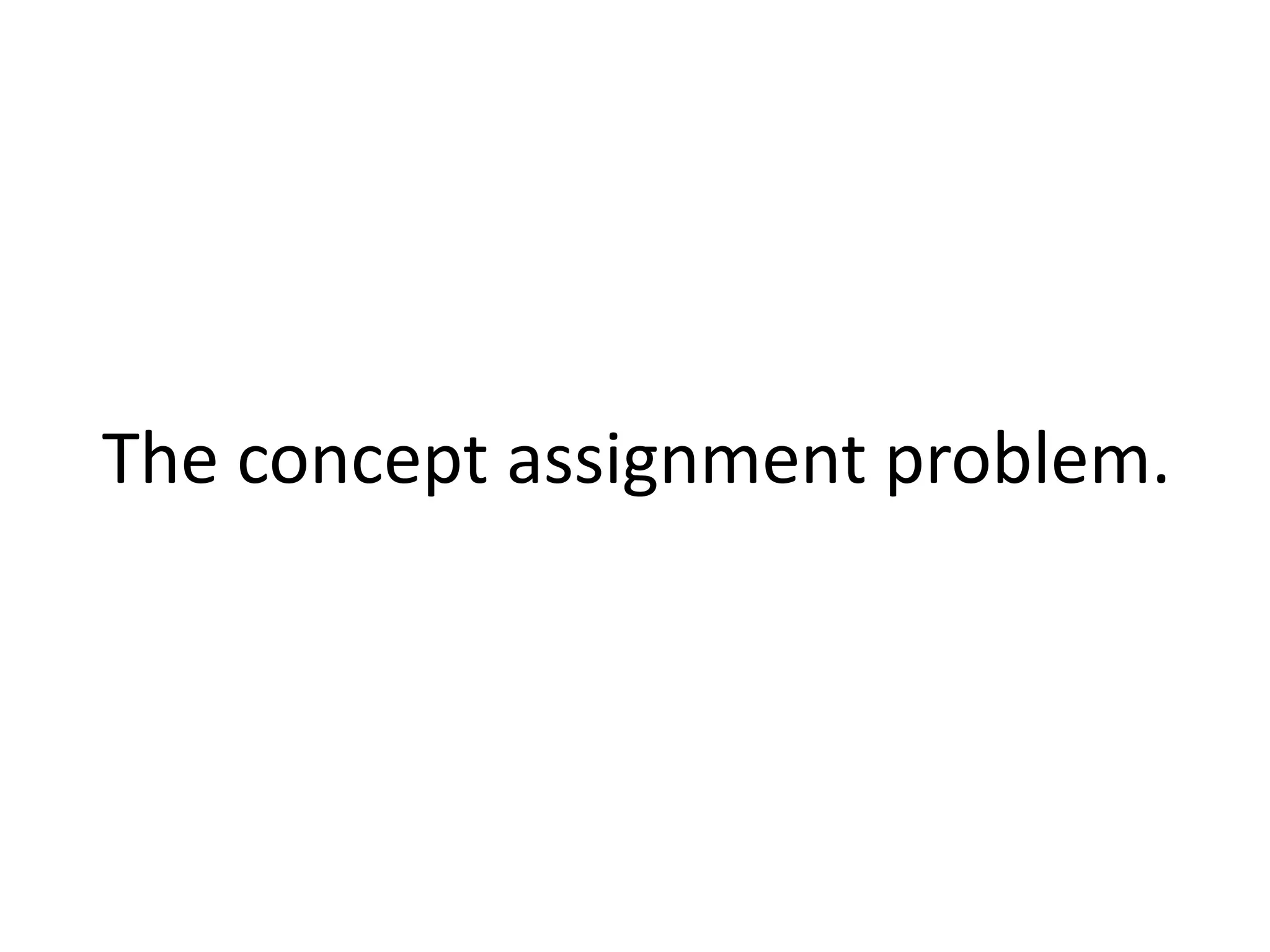 The concept assignment problem.